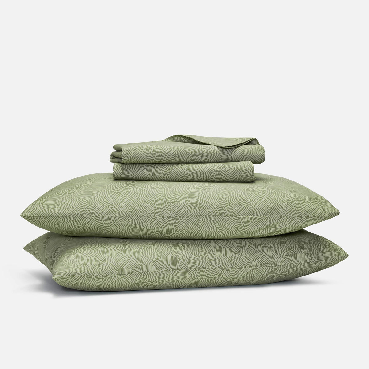 Classic Percale Core Sheet Set - Calm Waters in Tonal Fresh Moss / Twin