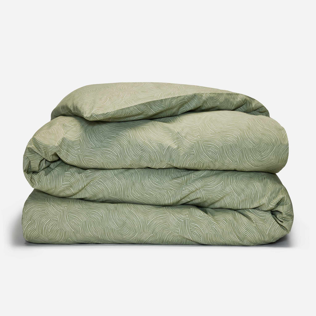 Classic Percale Duvet Cover - Calm Waters in Tonal Fresh Moss / Full/Queen