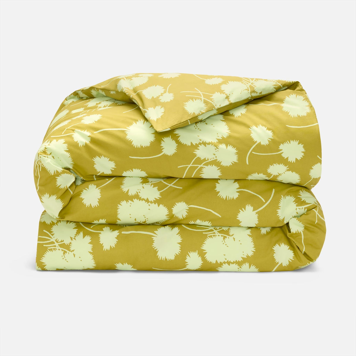 Classic Percale Duvet Cover - Dandelions in Avocado / Twin/Twin XL