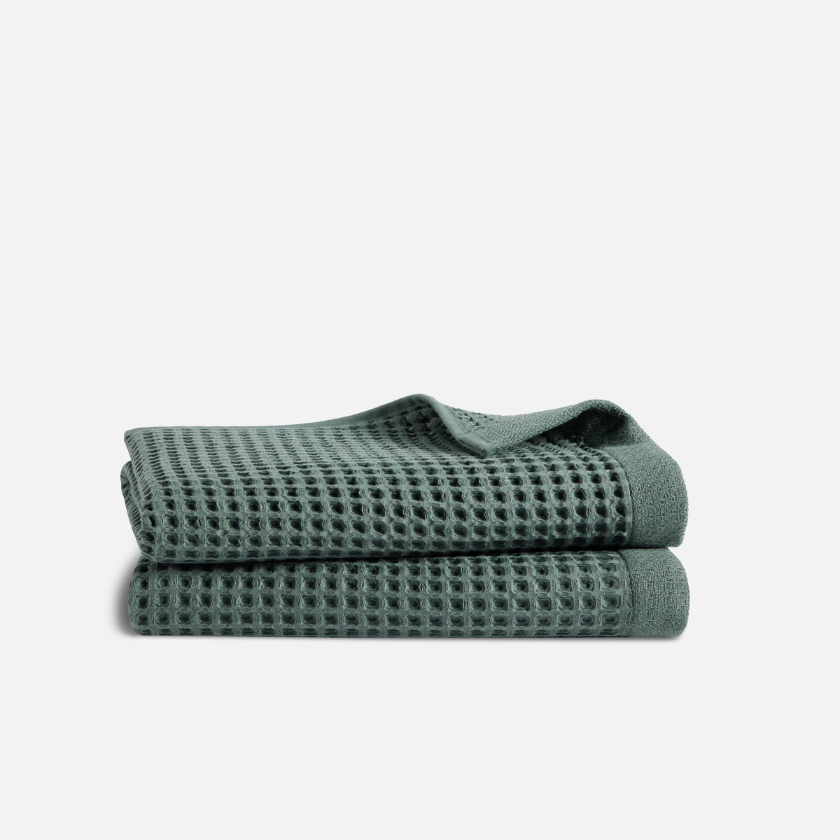 Dreamweave Waffle Bath Towels Set of 2 - Botanical Green