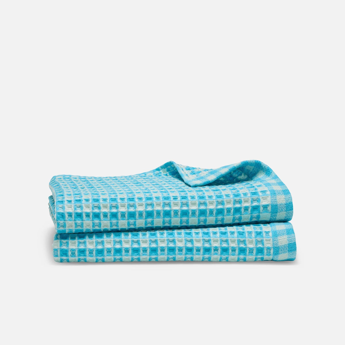 Dreamweave Waffle Bath Towels Set of 2 - French Blue Two Tone