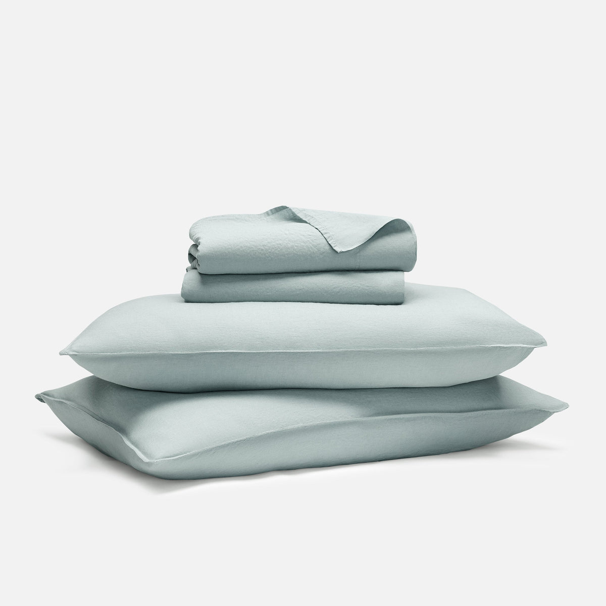 Washed European Linen Core Sheet Set - Mineral / Full