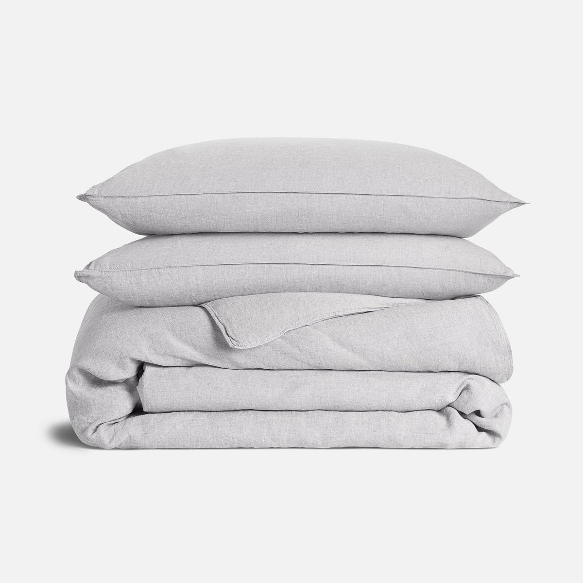 Washed European Linen Duvet Set - Fog Chambray / Full/Queen
