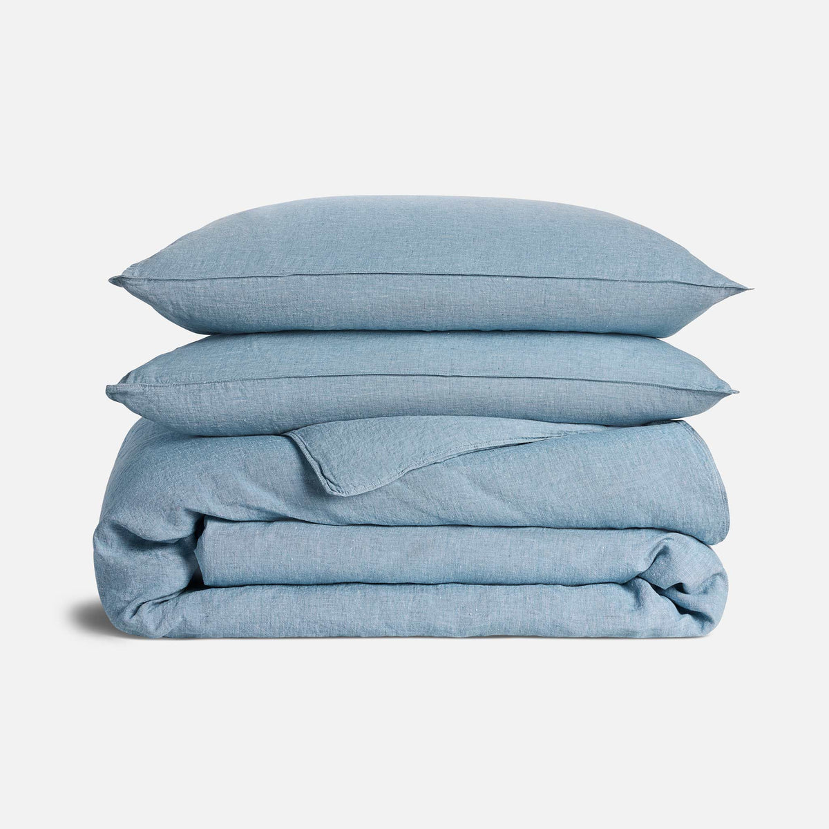Washed European Linen Duvet Set - Storm Chambray / Full/Queen